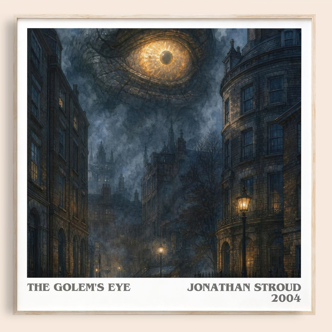 The Golem's Eye literary book poster by Jonathan Stroud – framed literary art print