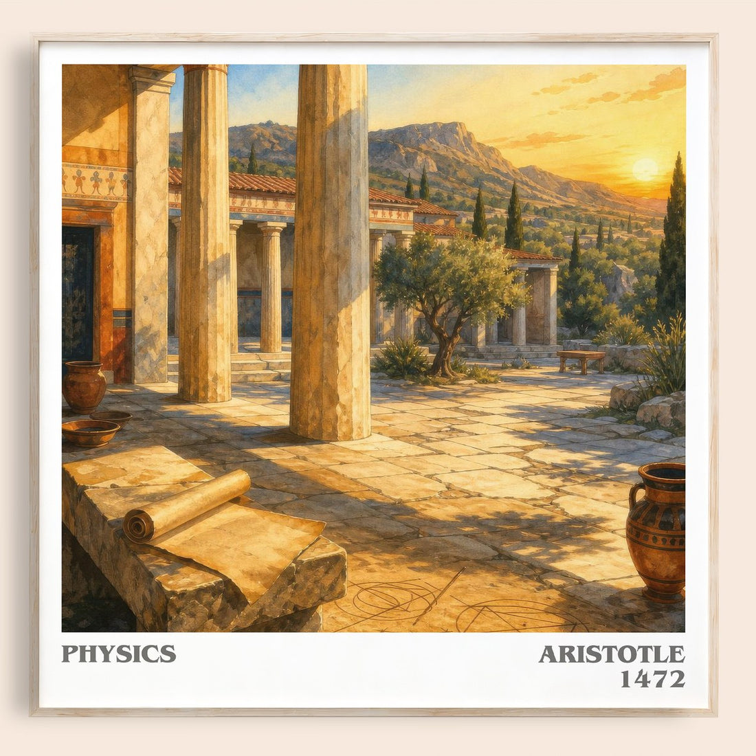 Physics literary book poster by Aristotle – framed literary art print