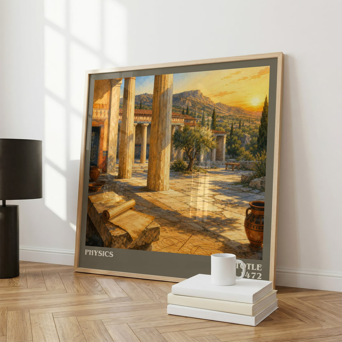 Physics literary print framed by window – literary home decor