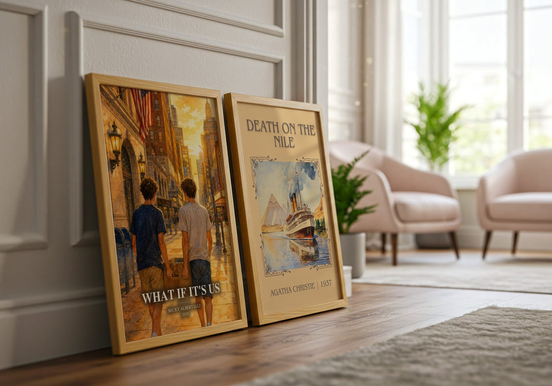 What If It's Us watercolour print framed by window – literary home decor