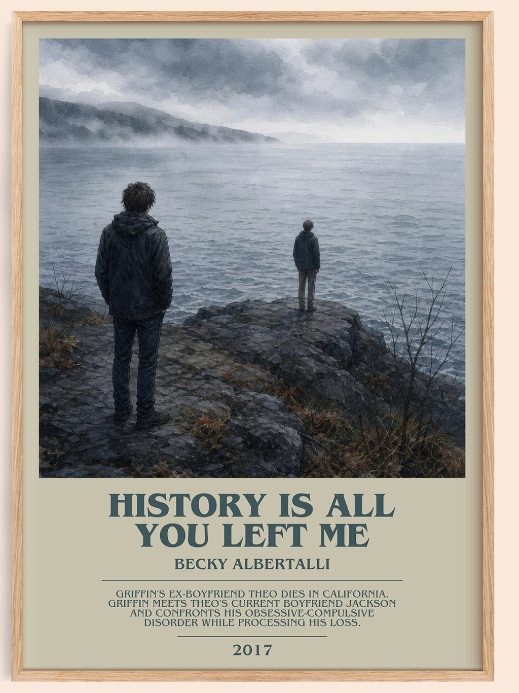 History Is All You Left Me bookish book poster by Becky Albertalli – framed literary art print