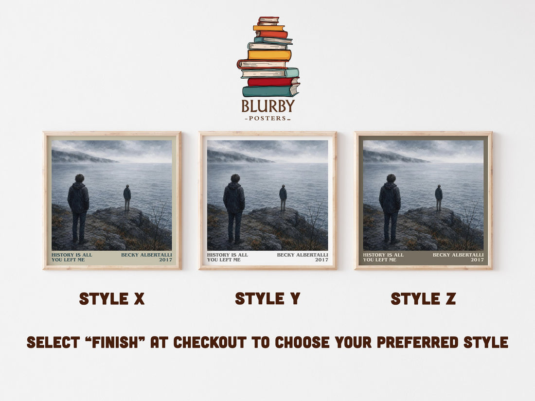 History Is All You Left Me literary print in frame leaning in hallway – young adult wall art (mockup)