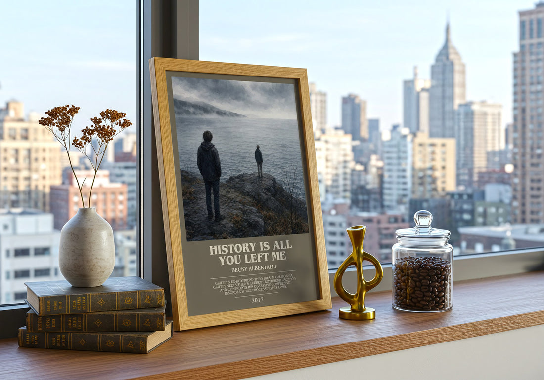 History Is All You Left Me bookish print framed by window – literary home decor