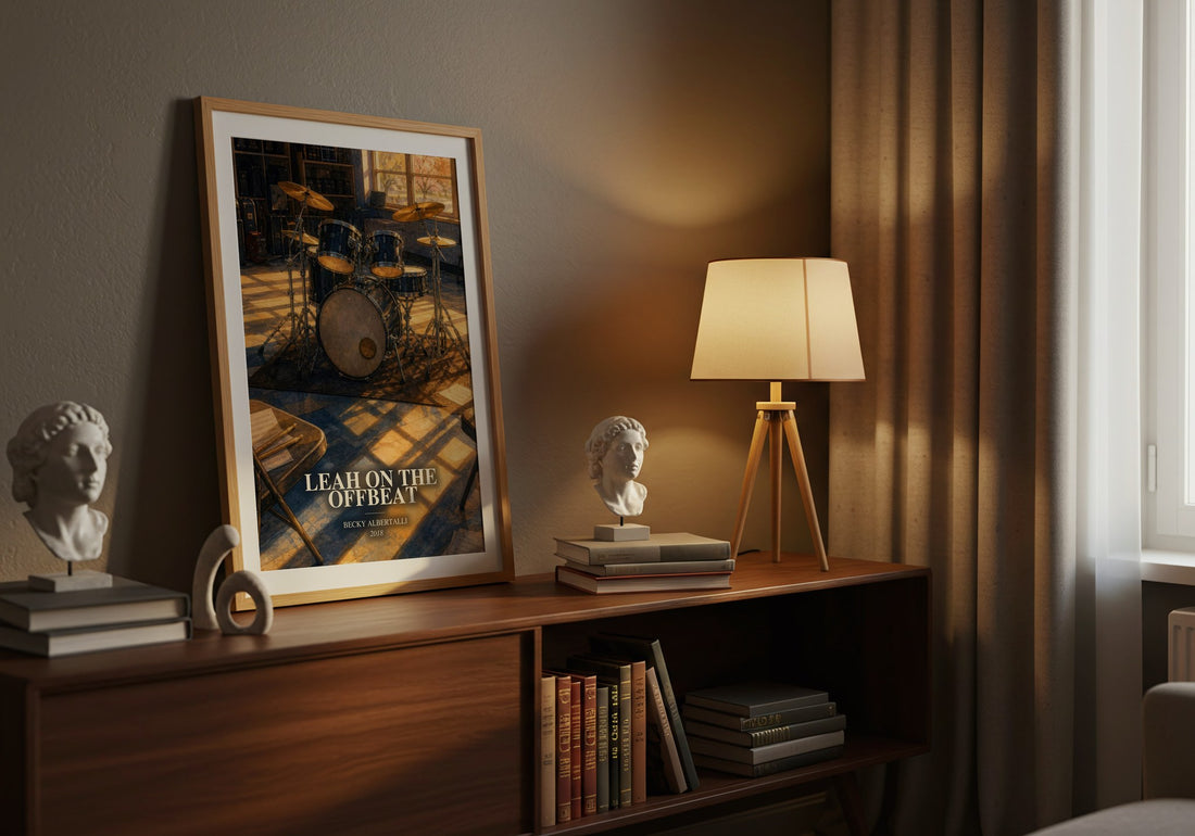 Leah on the offbeat watercolour print on bookshelf – Becky Albertalli fan gift