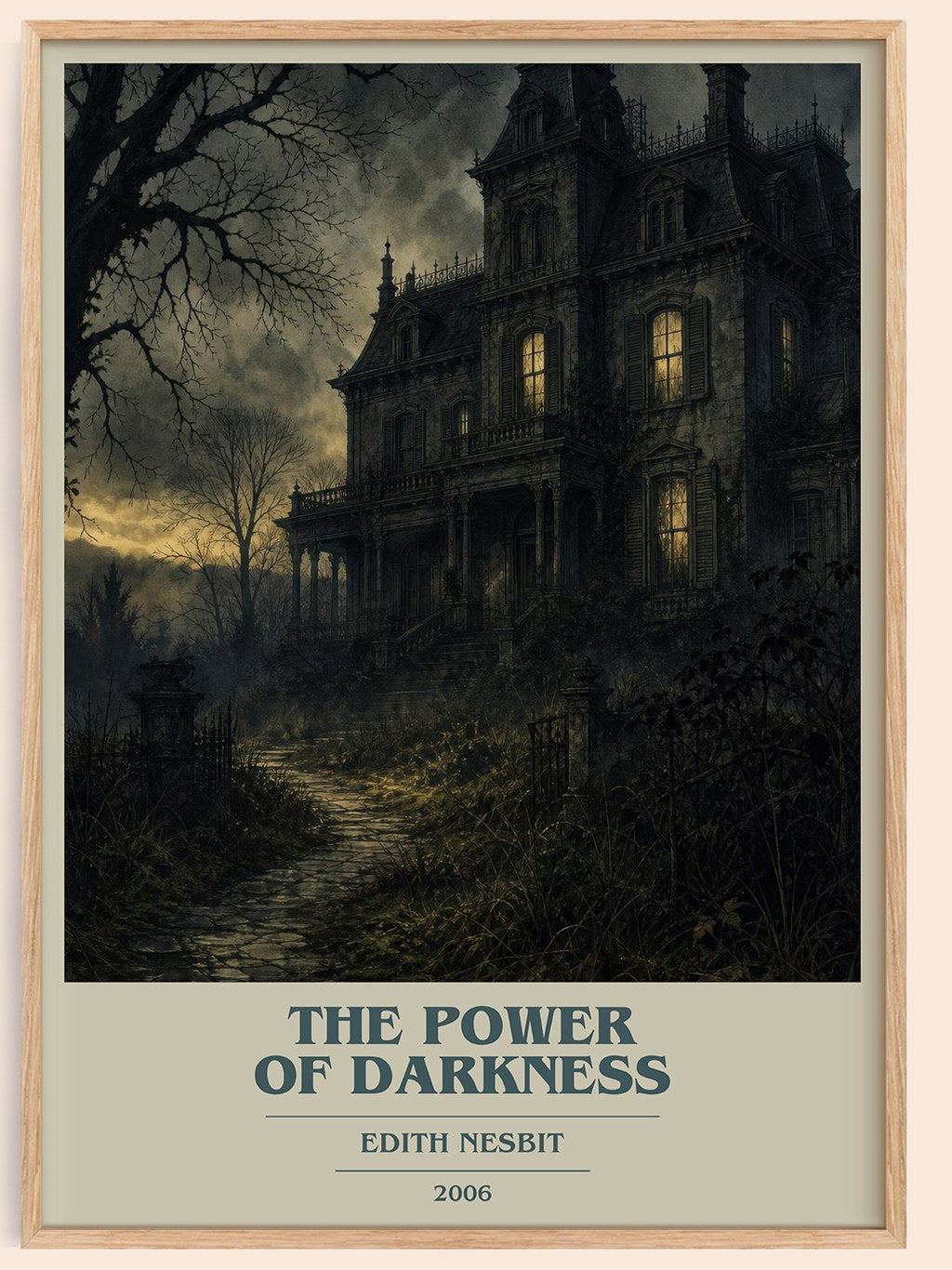 The Power of Darkness book cover book poster by Edith Nesbit – framed literary art print