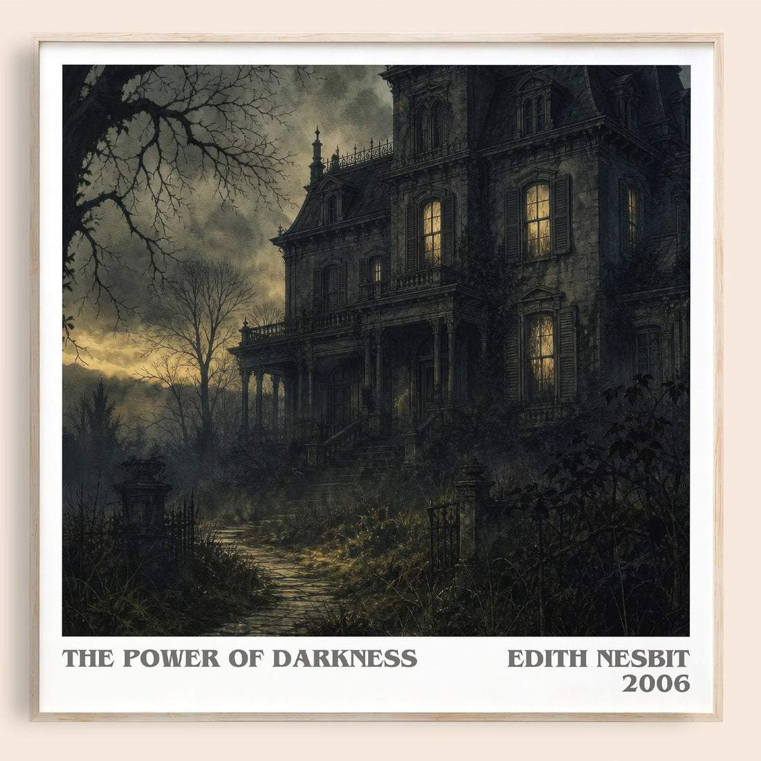 The Power of Darkness literary book poster by Edith Nesbit – framed literary art print