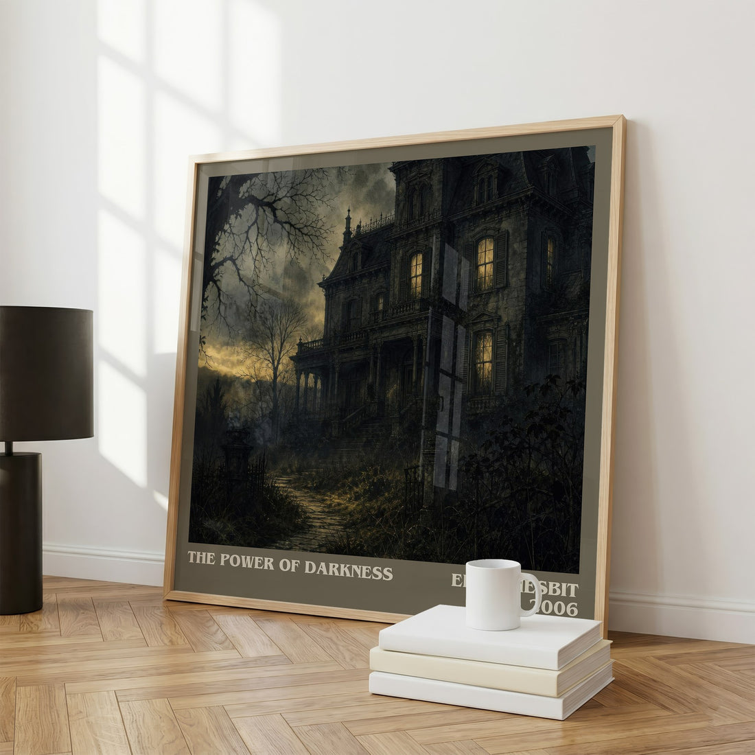 The Power of Darkness literary print framed by window – literary home decor