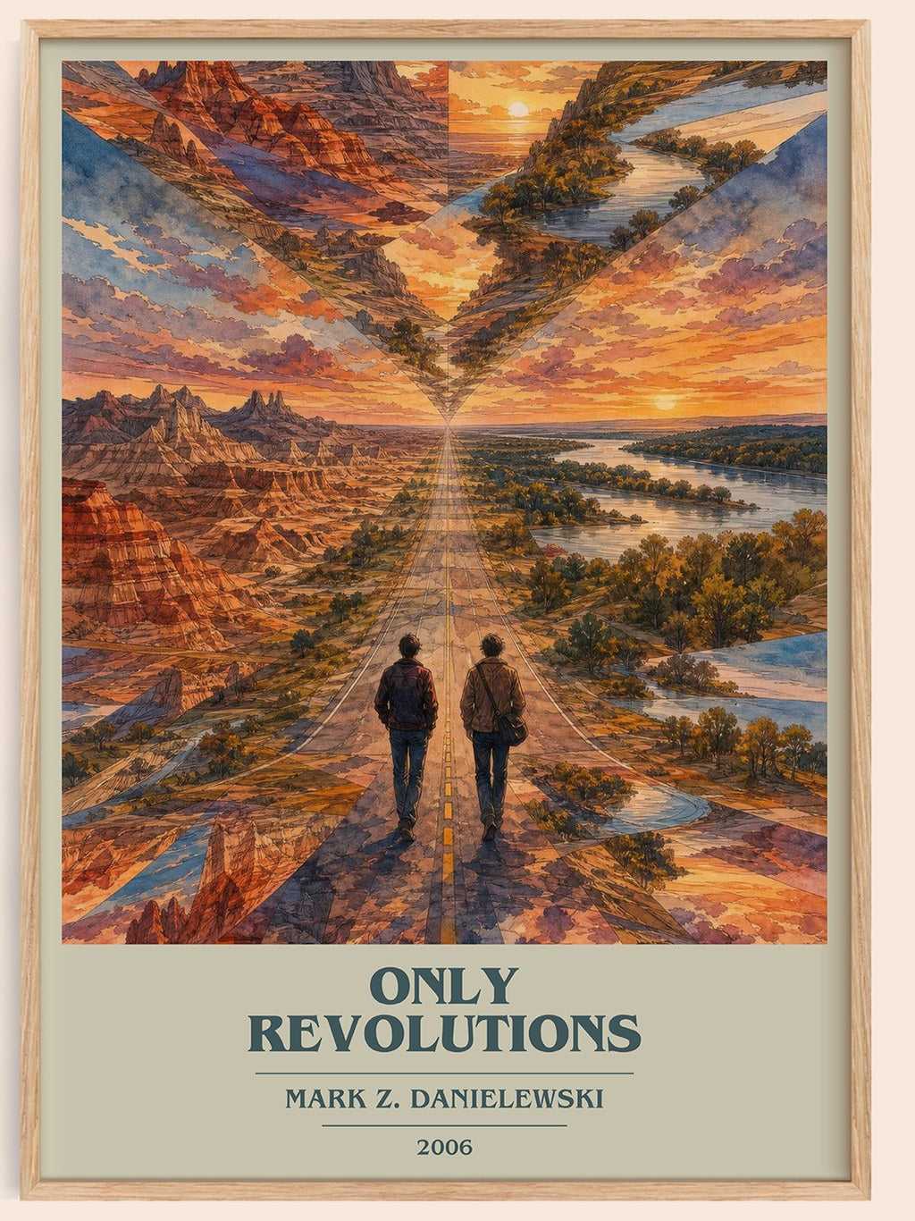 Only Revolutions book cover book poster by Mark Z. Danielewski – framed literary art print