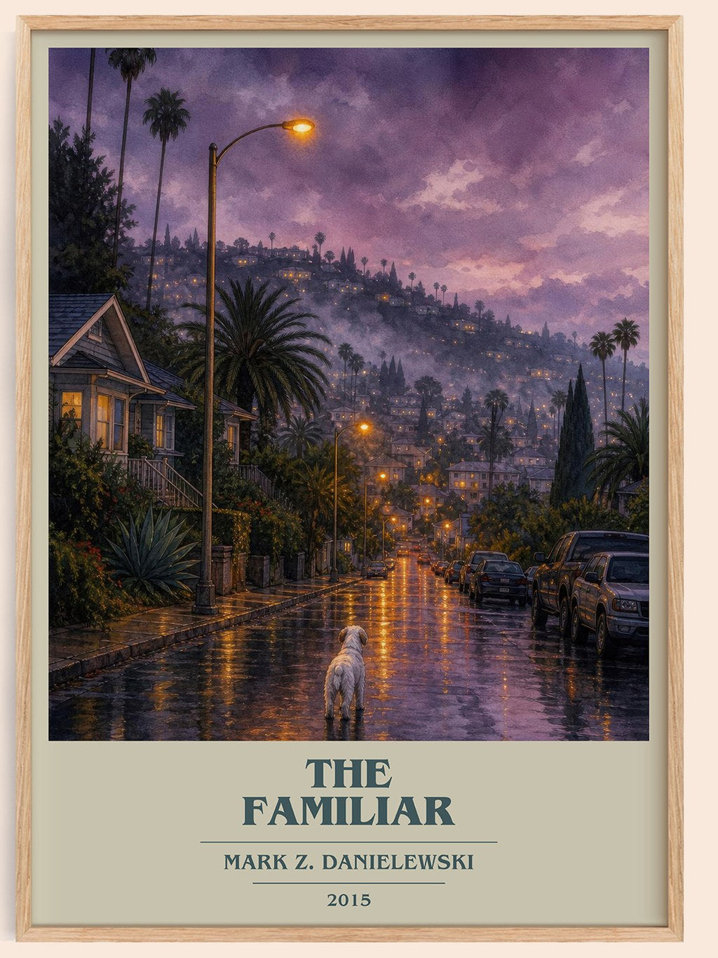 The familiar book cover book poster by Mark Z. Danielewski – framed literary art print