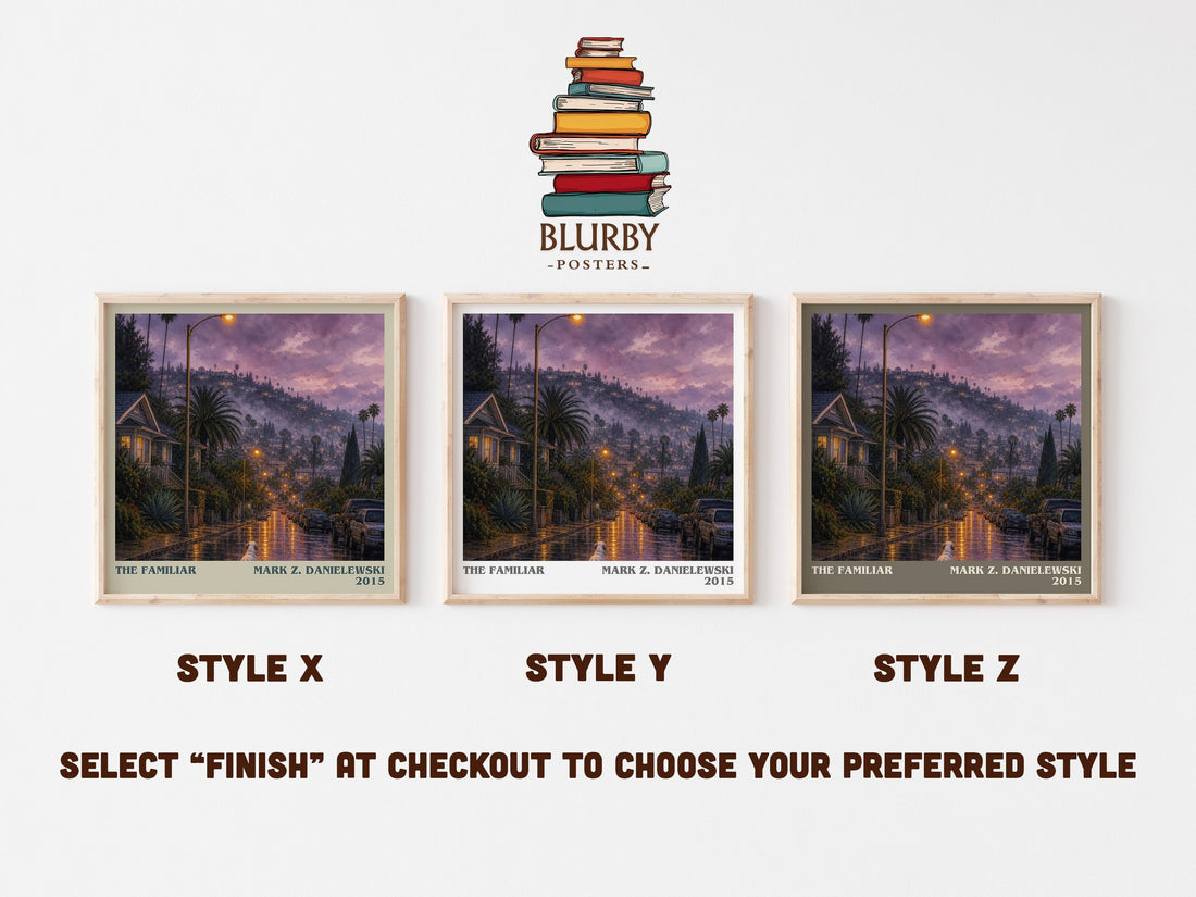 The familiar literary print in frame leaning in hallway – literary fiction wall art (mockup)