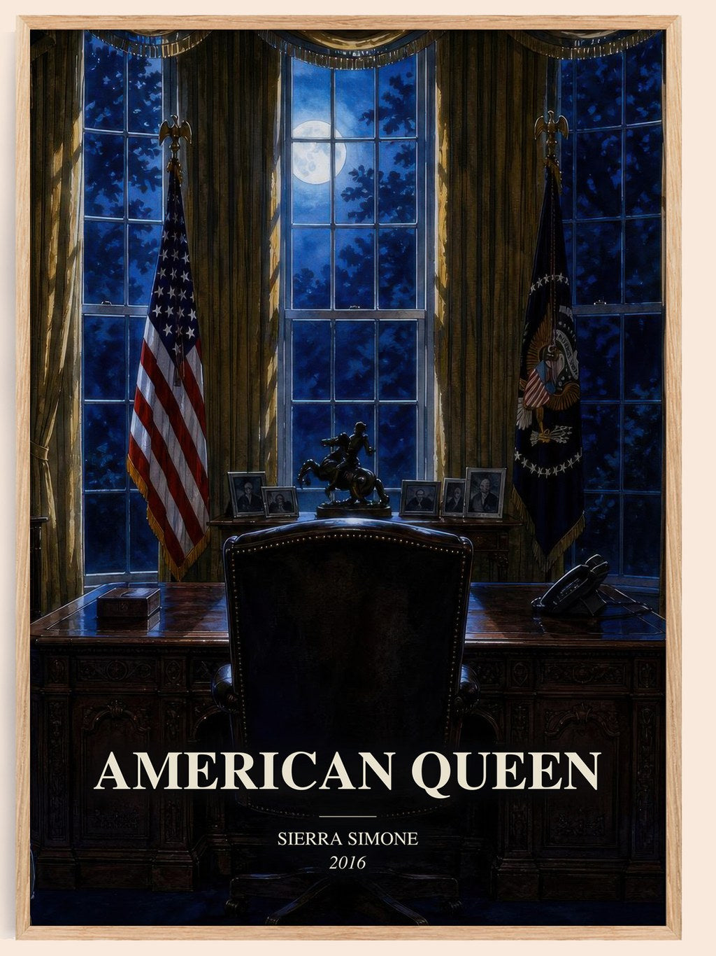 American Queen watercolour book poster by Sierra Simone – framed literary art print