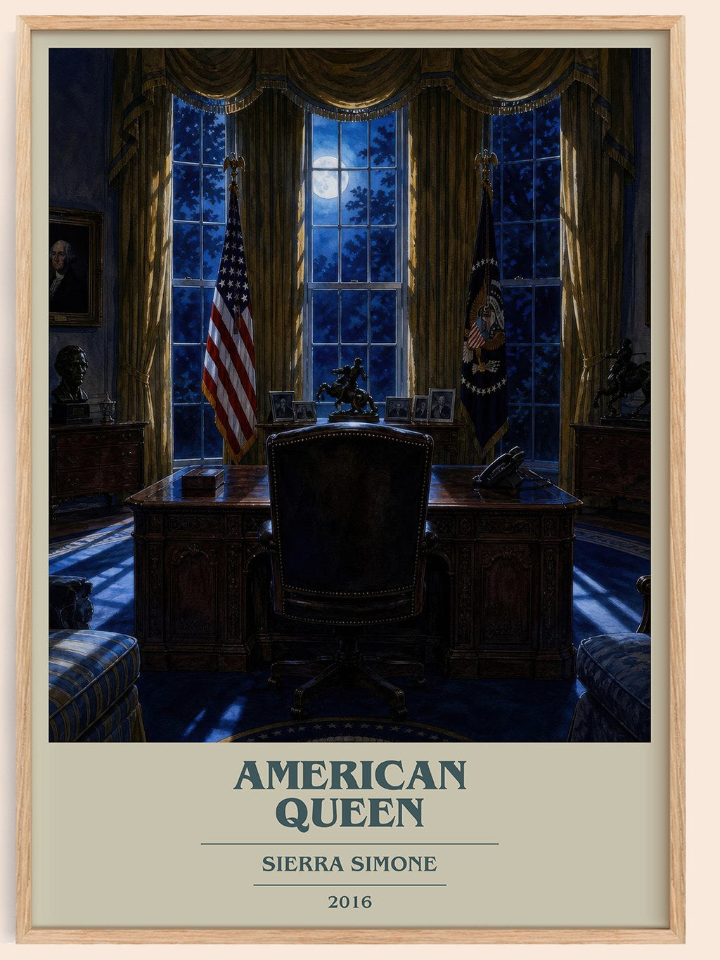 American Queen book cover book poster by Sierra Simone – framed literary art print
