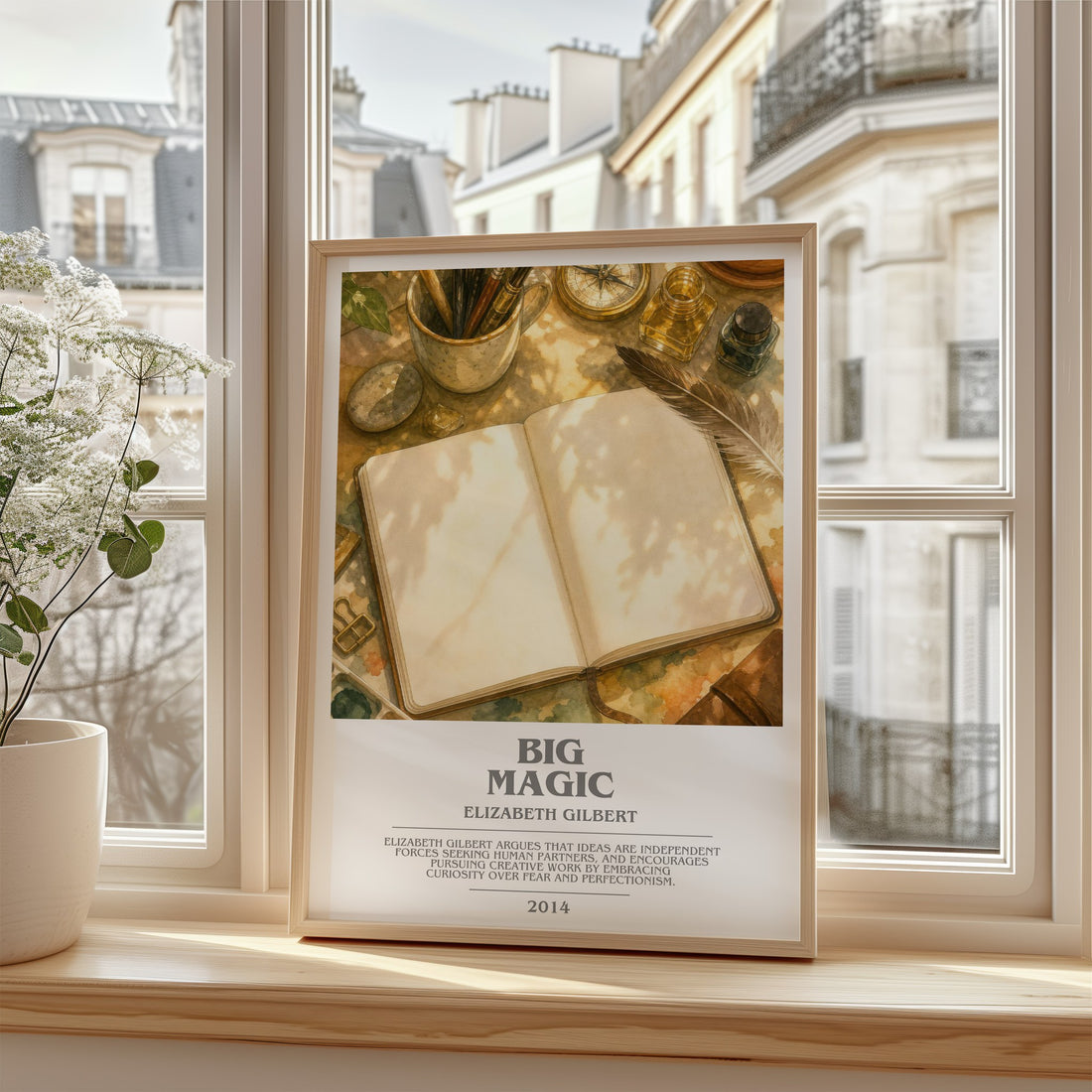 Big Magic bookish poster colour and style options – Elizabeth Gilbert book art