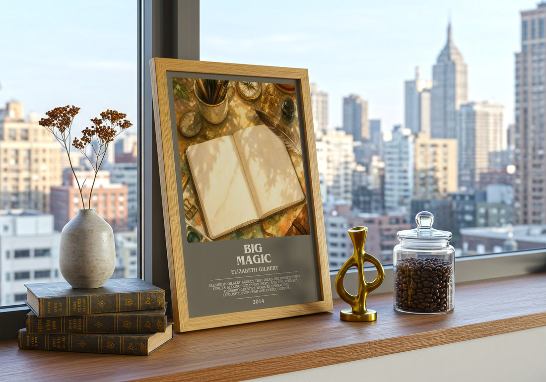 Big Magic bookish print framed by window – literary home decor