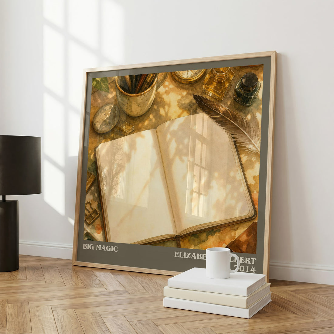 Big Magic literary print framed by window – literary home decor
