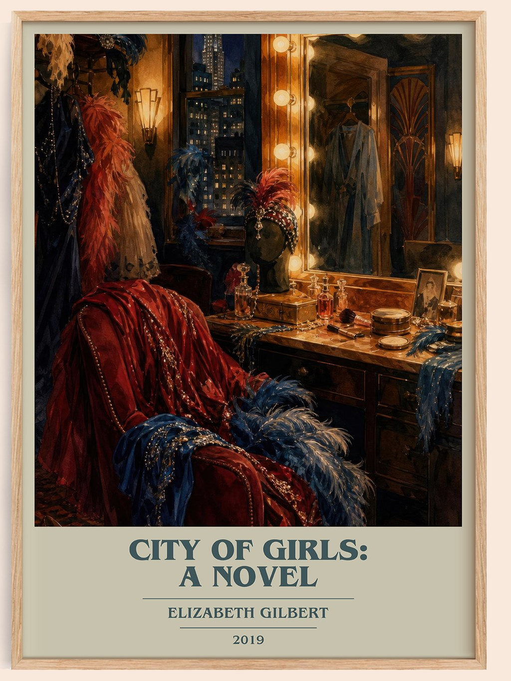 City of Girls: A Novel book cover book poster by Elizabeth Gilbert – framed literary art print