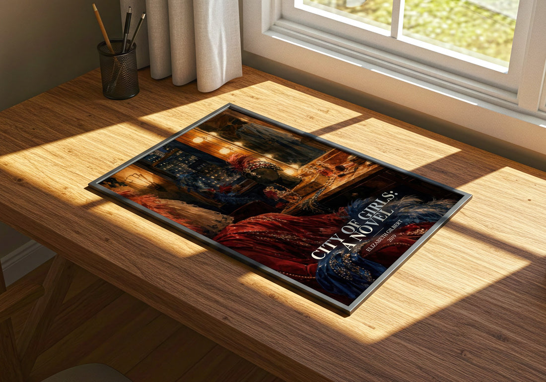 City of Girls: A Novel watercolour book poster framed on wall – contemporary fiction wall art