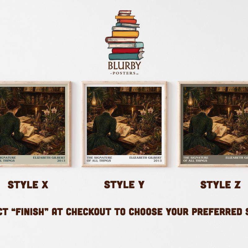 The signature of all things literary print in frame leaning in hallway – historical fiction wall art
