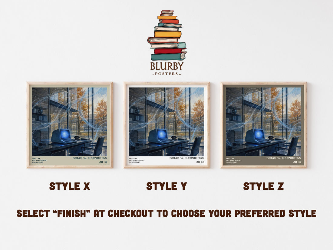 The Go Programming Language literary print in frame leaning in hallway – non fiction wall art (mockup)