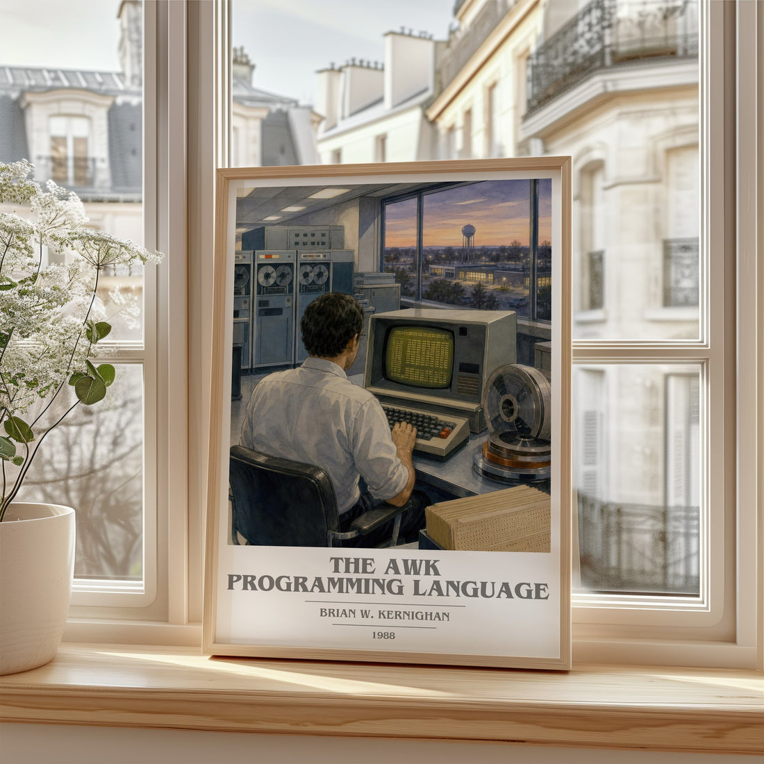 The AWK programming language book cover poster colour and style options – Brian W. Kernighan book art