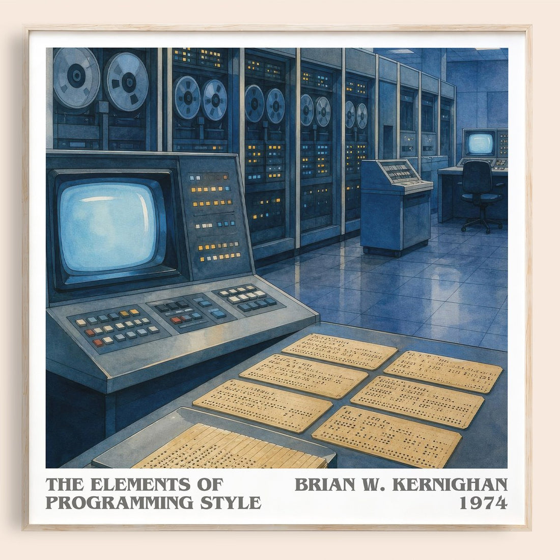 The elements of programming style literary book poster by Brian W. Kernighan – framed literary art print