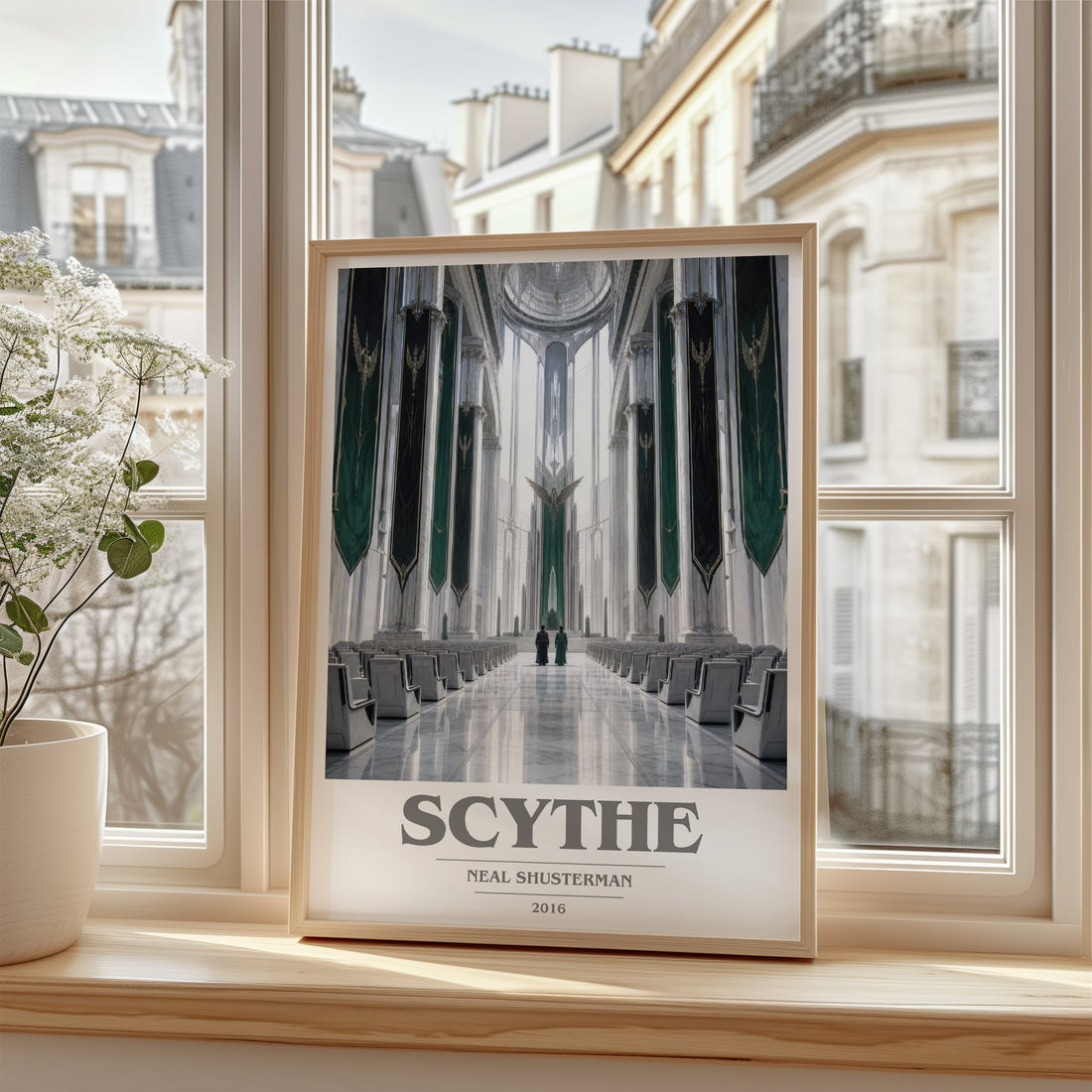 Scythe book cover poster colour and style options – Neal Shusterman book art