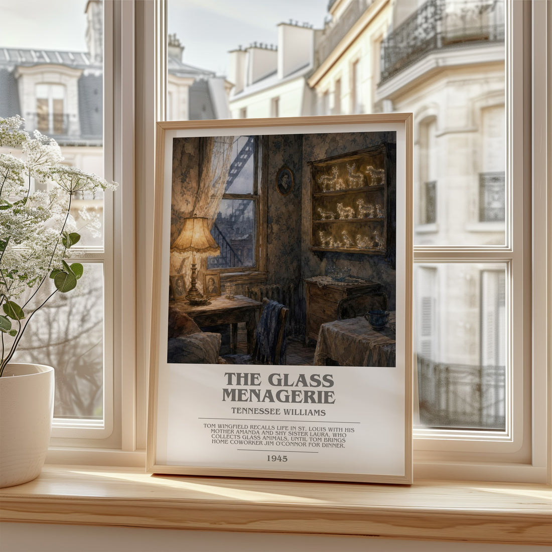 The Glass Menagerie bookish poster colour and style options – Tennessee Williams book art