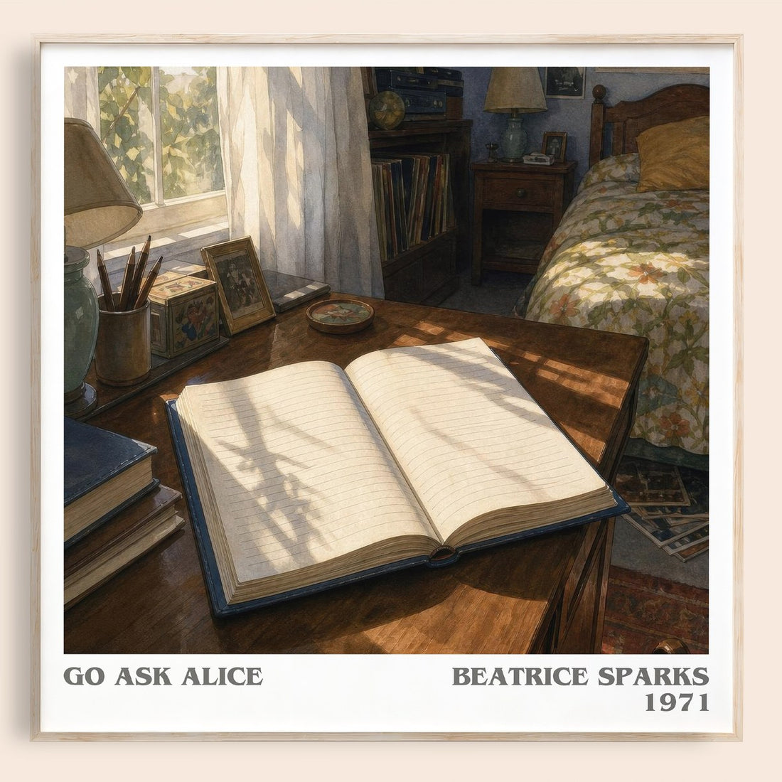 Go Ask Alice literary book poster by Beatrice Sparks – framed literary art print