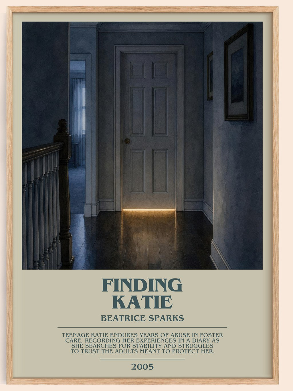 Finding Katie bookish book poster by Beatrice Sparks – framed literary art print