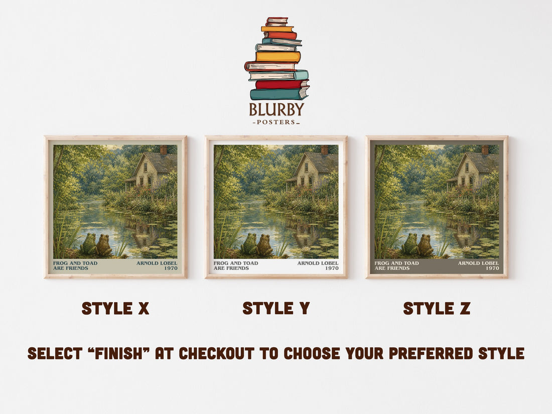 Frog and Toad Are Friends literary print in frame leaning in hallway – childrens wall art (mockup)