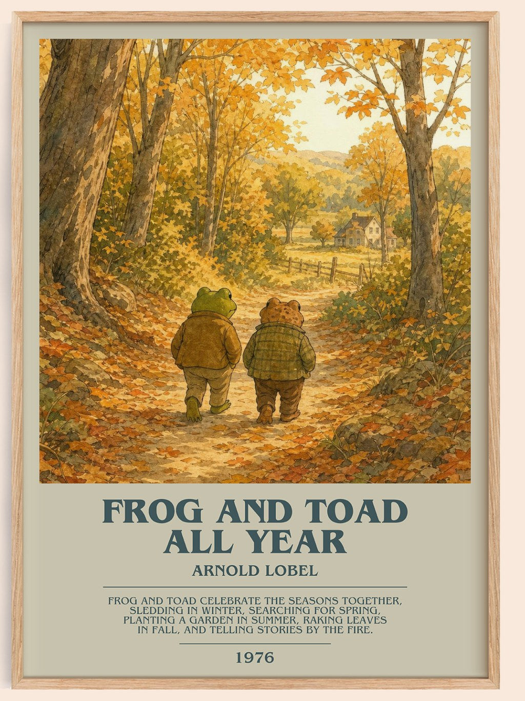 Frog and Toad All Year bookish book poster by Arnold Lobel – framed literary art print