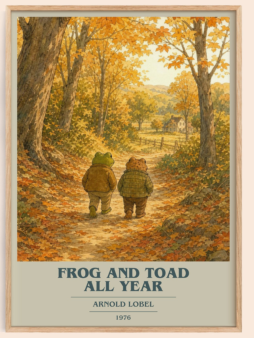 Frog and Toad All Year book cover book poster by Arnold Lobel – framed literary art print