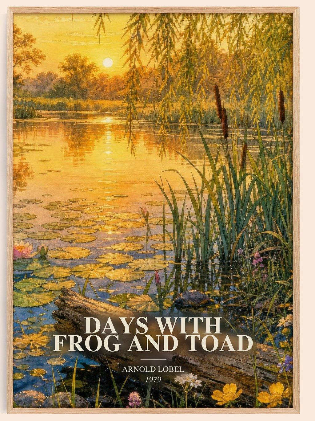 Days With Frog and Toad watercolour book poster by Arnold Lobel – framed literary art print