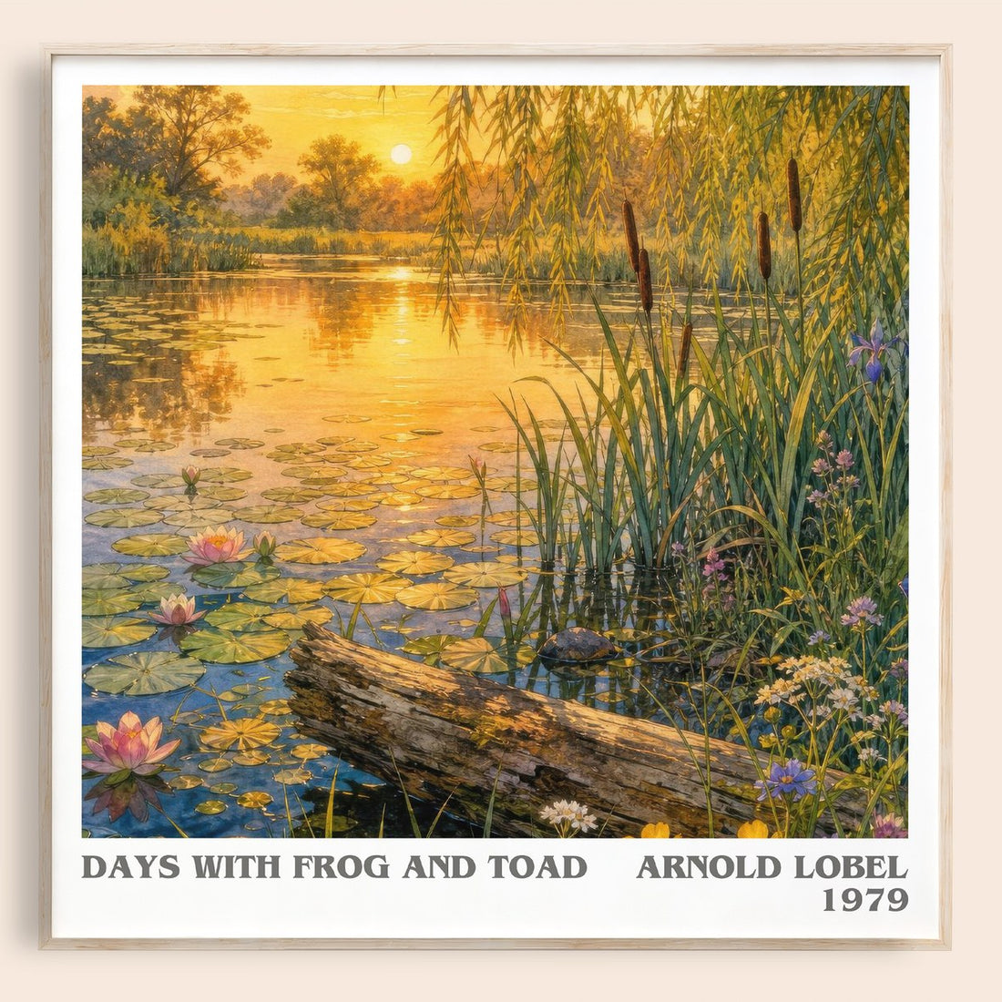 Days With Frog and Toad literary book poster by Arnold Lobel – framed literary art print