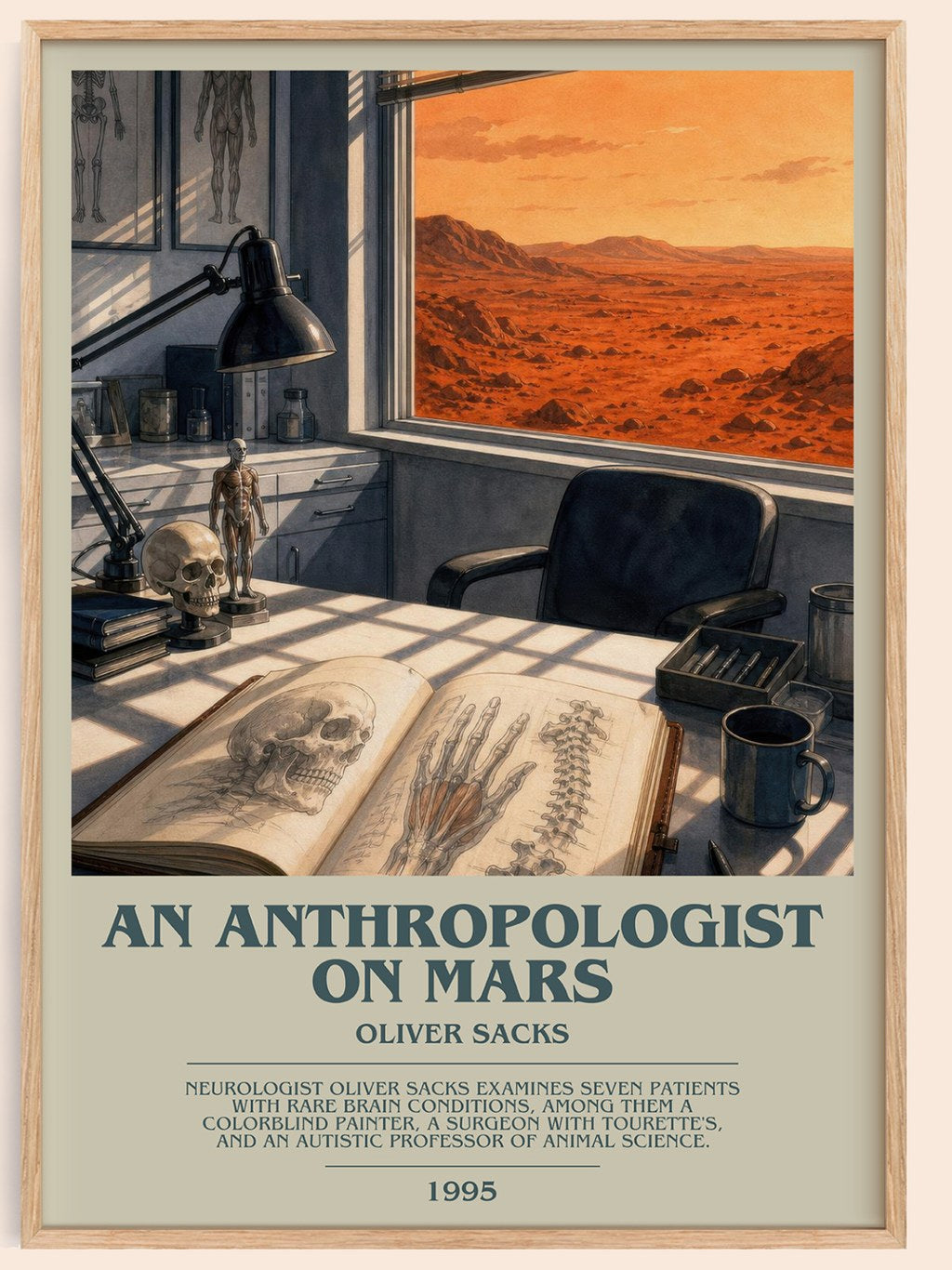 An Anthropologist on Mars bookish book poster by Oliver Sacks – framed literary art print