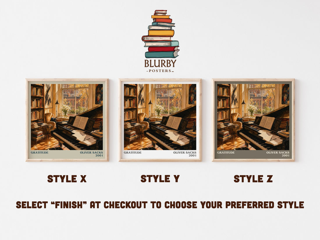 Gratitude literary print in frame leaning in hallway – memoir wall art (mockup)