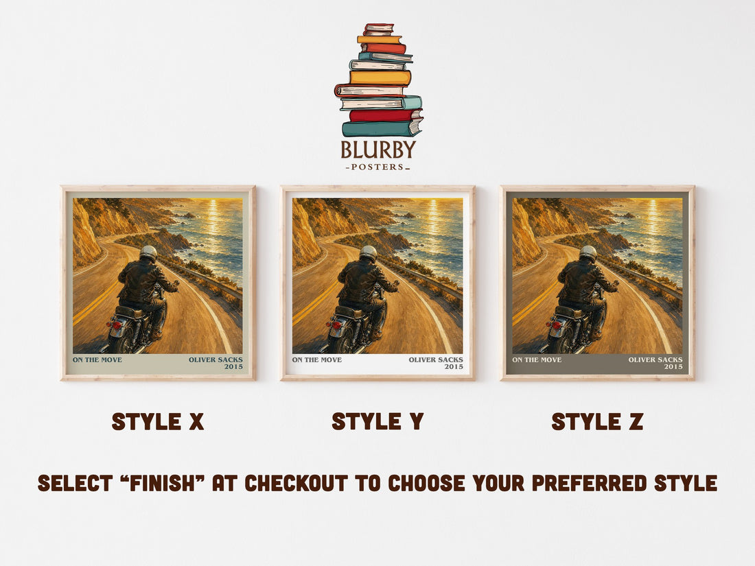 On the Move literary print in frame leaning in hallway – memoir wall art (mockup)