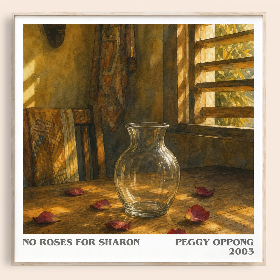 No Roses For Sharon literary book poster by Peggy Oppong – framed literary art print