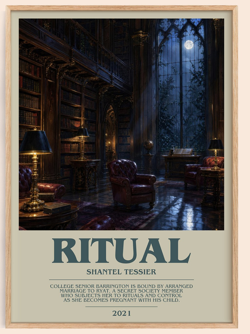 Ritual bookish book poster by Shantel Tessier – framed literary art print