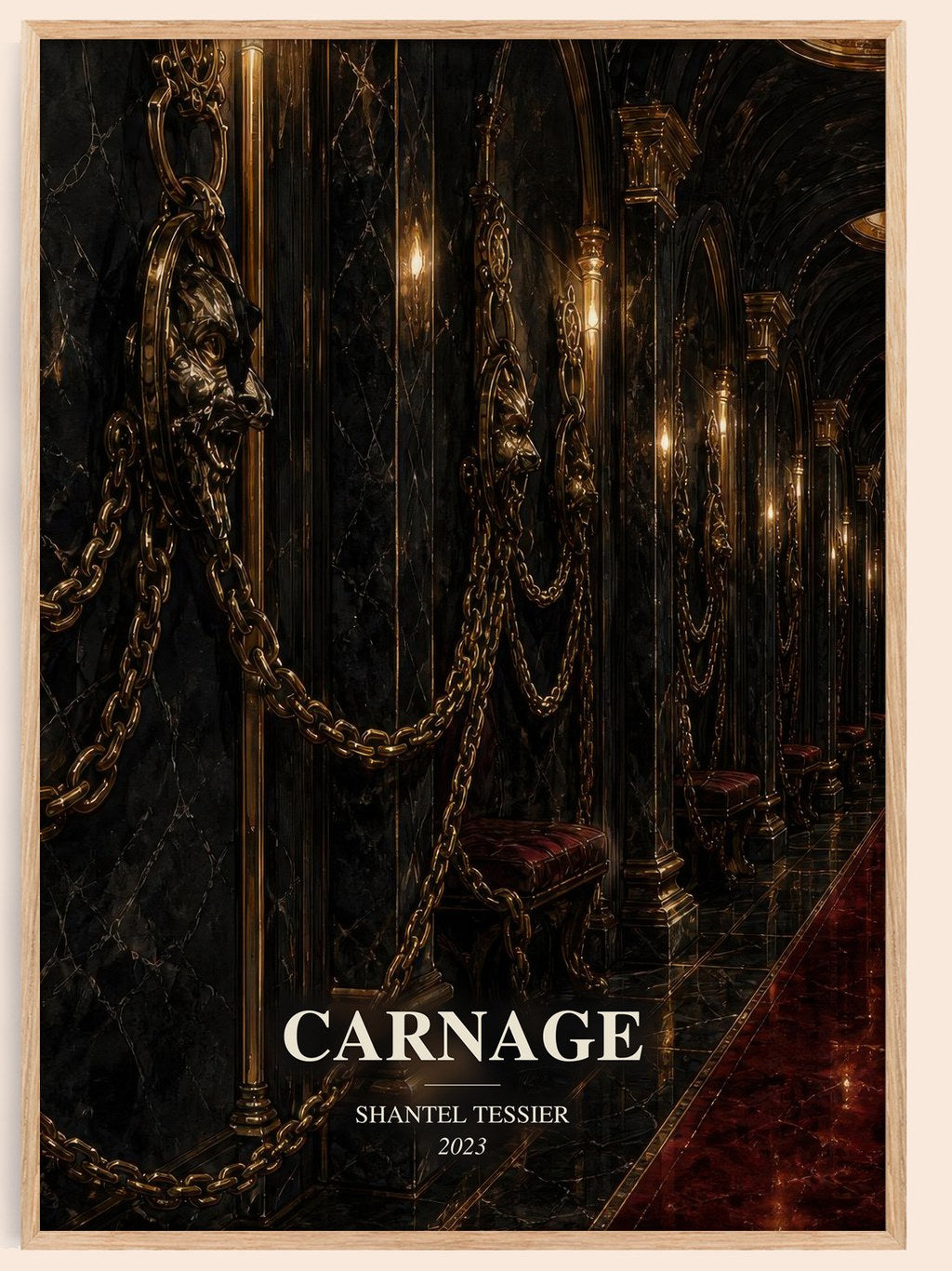 Carnage watercolour book poster by Shantel Tessier – framed literary art print