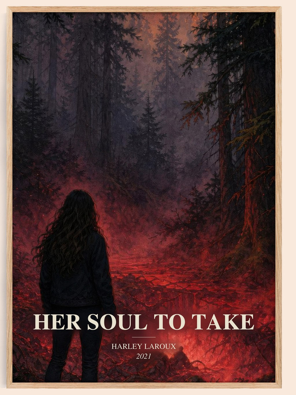 Her Soul to Take watercolour book poster by Harley Laroux – framed literary art print