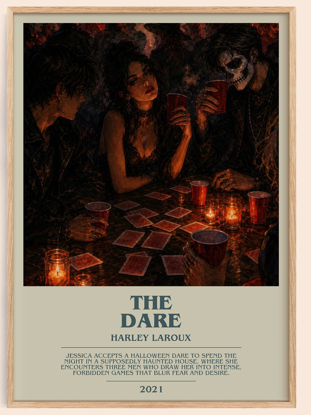 The Dare bookish book poster by Harley Laroux – framed literary art print