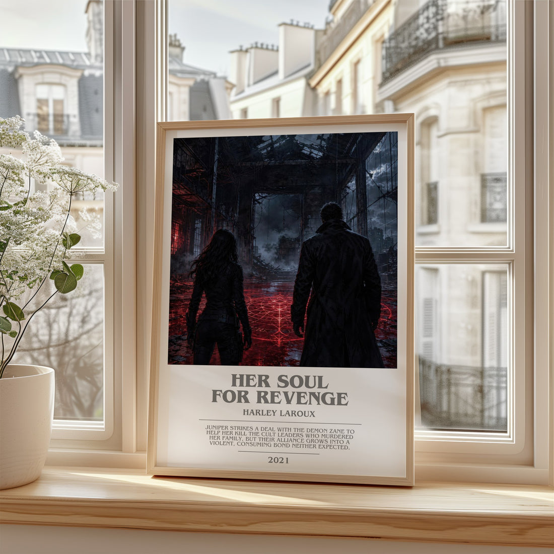 Her Soul for Revenge bookish poster colour and style options – Harley Laroux book art