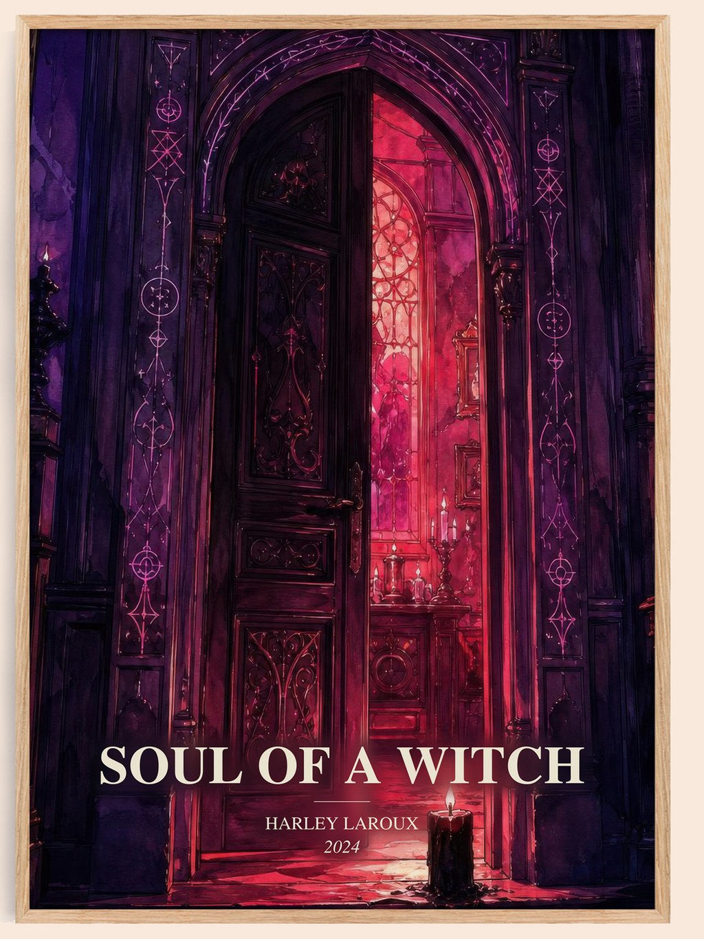 Soul of a Witch watercolour book poster by Harley Laroux – framed literary art print