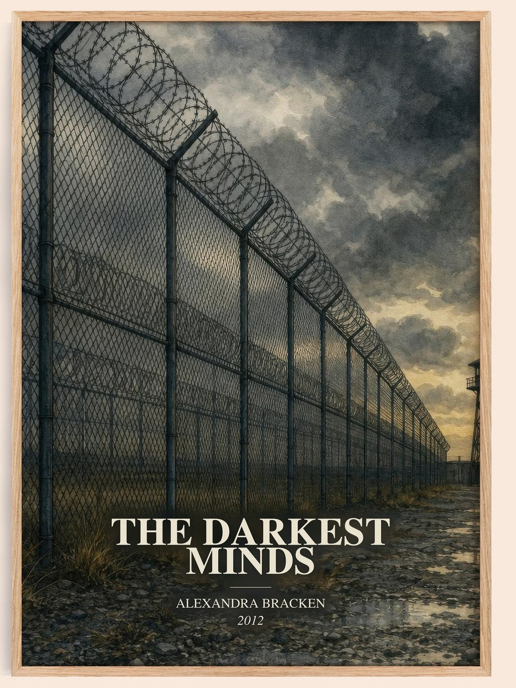 The Darkest Minds watercolour book poster by Alexandra Bracken – framed literary art print
