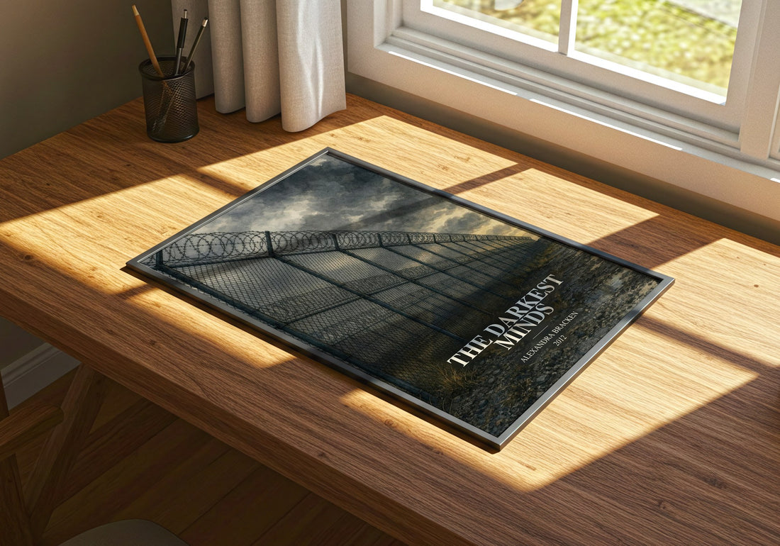 The Darkest Minds watercolour book poster framed on wall – dystopian wall art