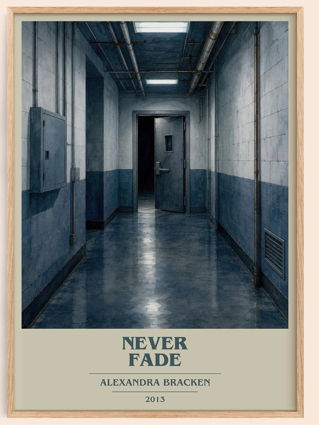 Never fade book cover book poster by Alexandra Bracken – framed literary art print