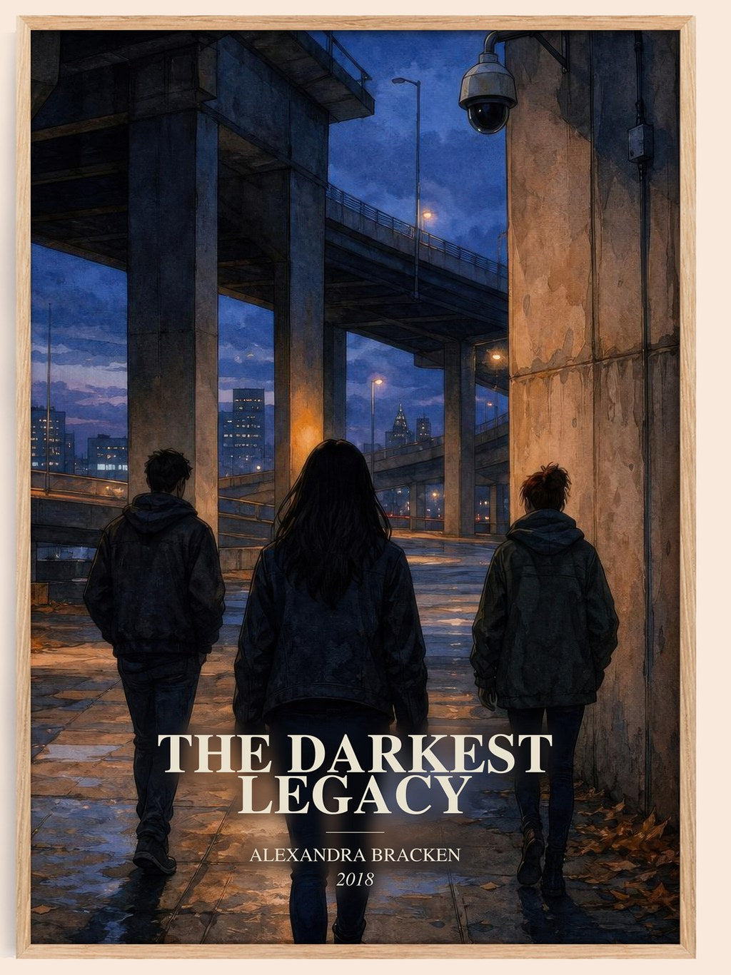 The darkest legacy watercolour book poster by Alexandra Bracken – framed literary art print
