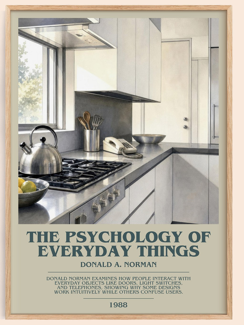 The Psychology of Everyday Things bookish book poster by Donald A. Norman – framed literary art print
