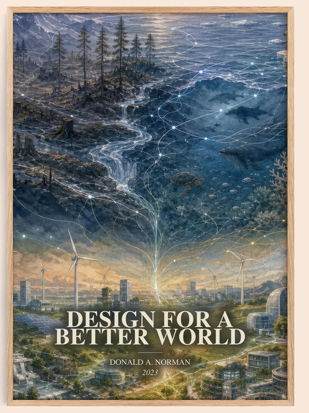 Design for a Better World watercolour book poster by Donald A. Norman – framed literary art print